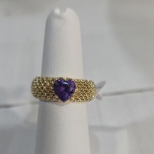 14k Gold Filled Ring with Purple Heart Gemstone